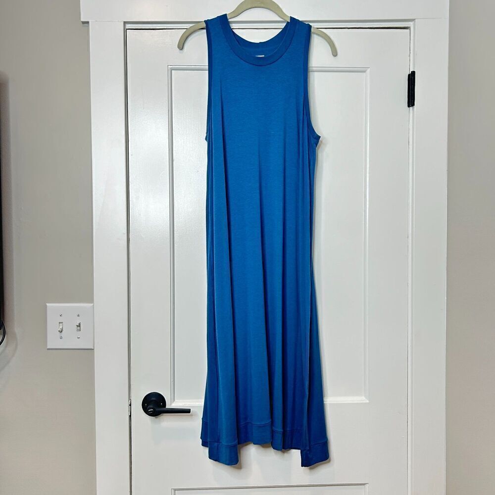 Hoi Bo Blue Sleeveless Maxi Swing Dress Size Medium